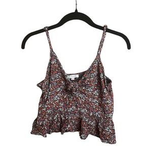 Patrons of‎ Peace Multicolored Floral Cropped Tank Top Size M